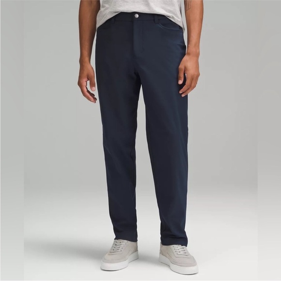 Lululemon Navy ABC Classic Fit Pant Size 31 Men’s LM5583S Warpstream 5 Pocket - Picture 1 of 7
